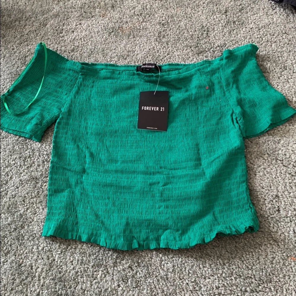 forever 21 green crop top